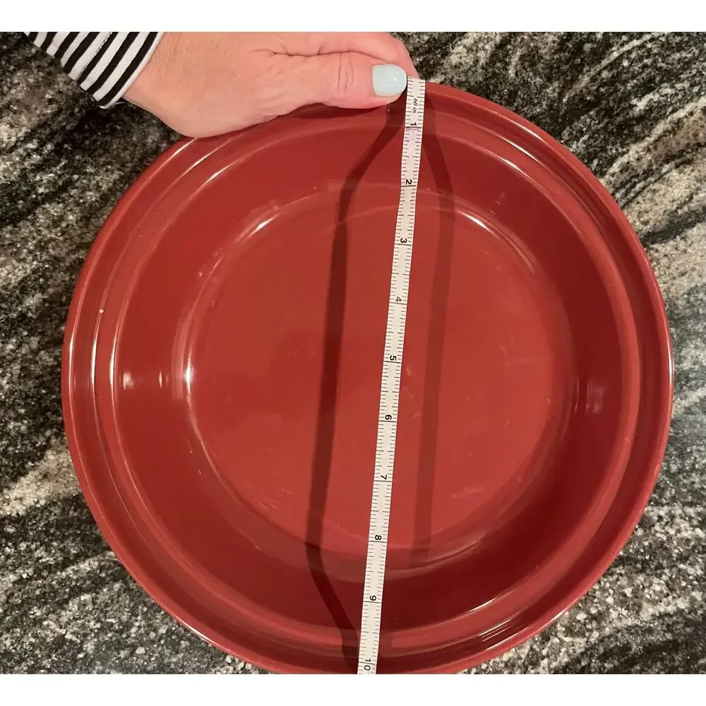Vintage Longaberger Paprika Red Ceramic Pie Plate 10” Cottagecore